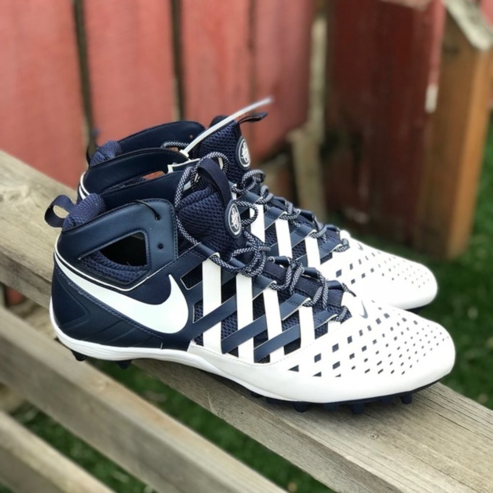 Nike Huarache V Lacrosse Cleat In Navy & White - Picture 4 of 13